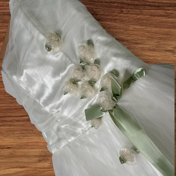 Vintage Jessica McClintock for Gunne Sax Strapless Cream Dress - Picture 3 of 5